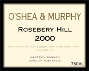 2000 Rosebery Hill Cabernets Merlot